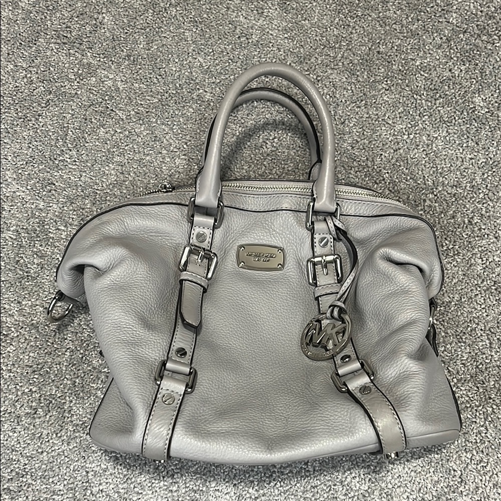 Michael Kors Gray Leather Satchel